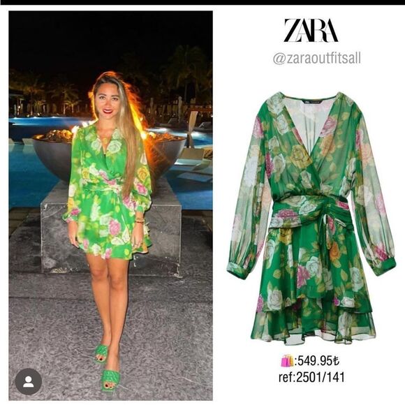 ZARA FLORAL PRINT DRESS Size S - Picture 10 of 10